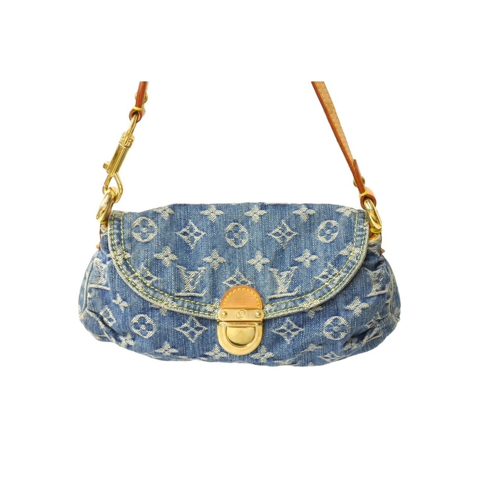 Louis Vuitton Monogram Leather Denim Handbag Pleaty